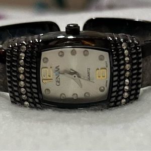 Geneva watch.  Black with crystals.